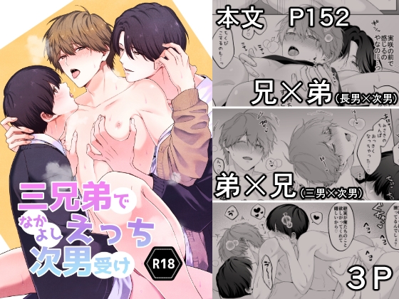 イケメン仲良し3兄弟であまあまな3Pしちゃいました！【BL】