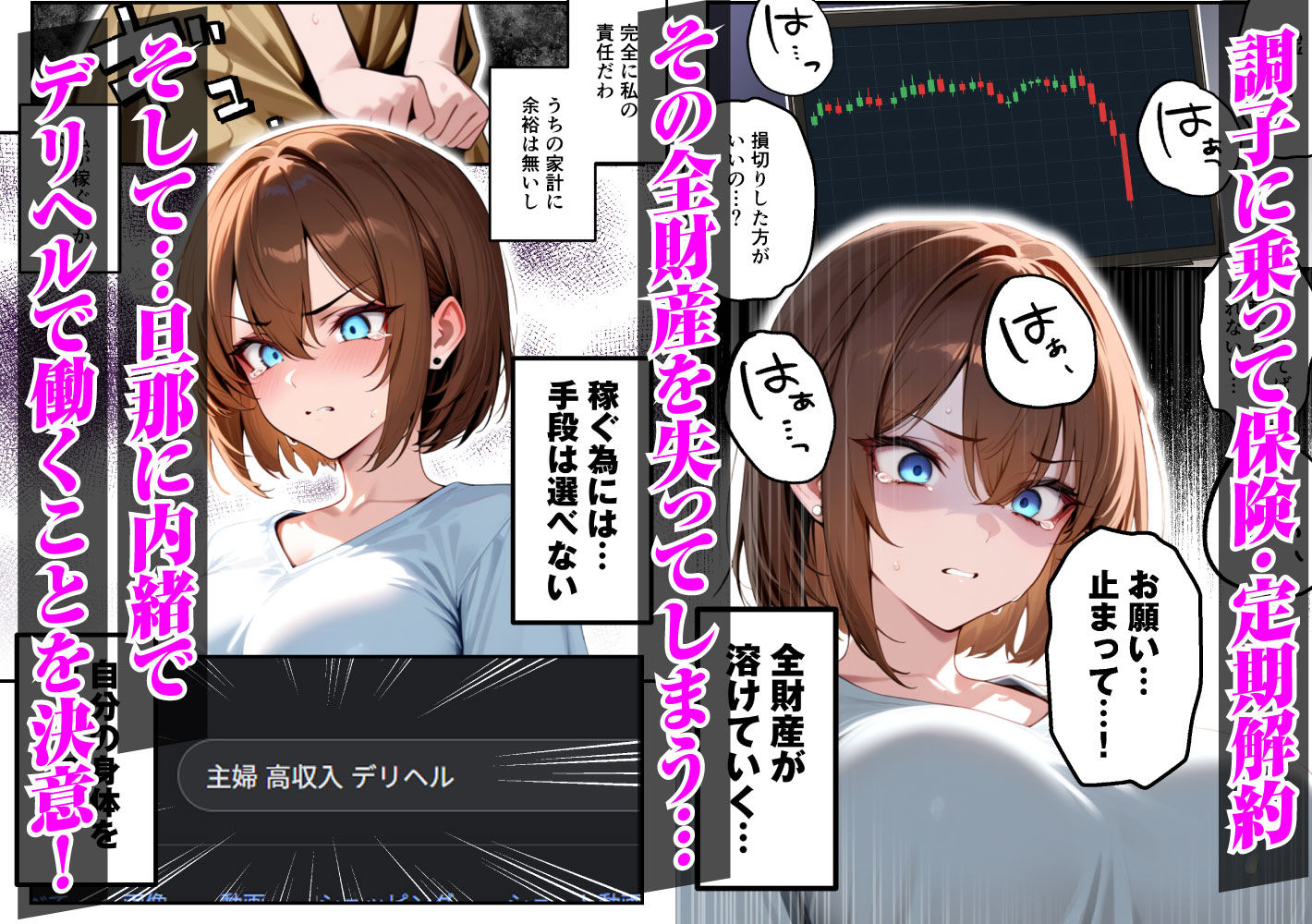 【人妻デリヘルNTR】デリヘル呼んだら先輩の妻が来た〜FXにハマった貞淑妻が堕ちるまで〜