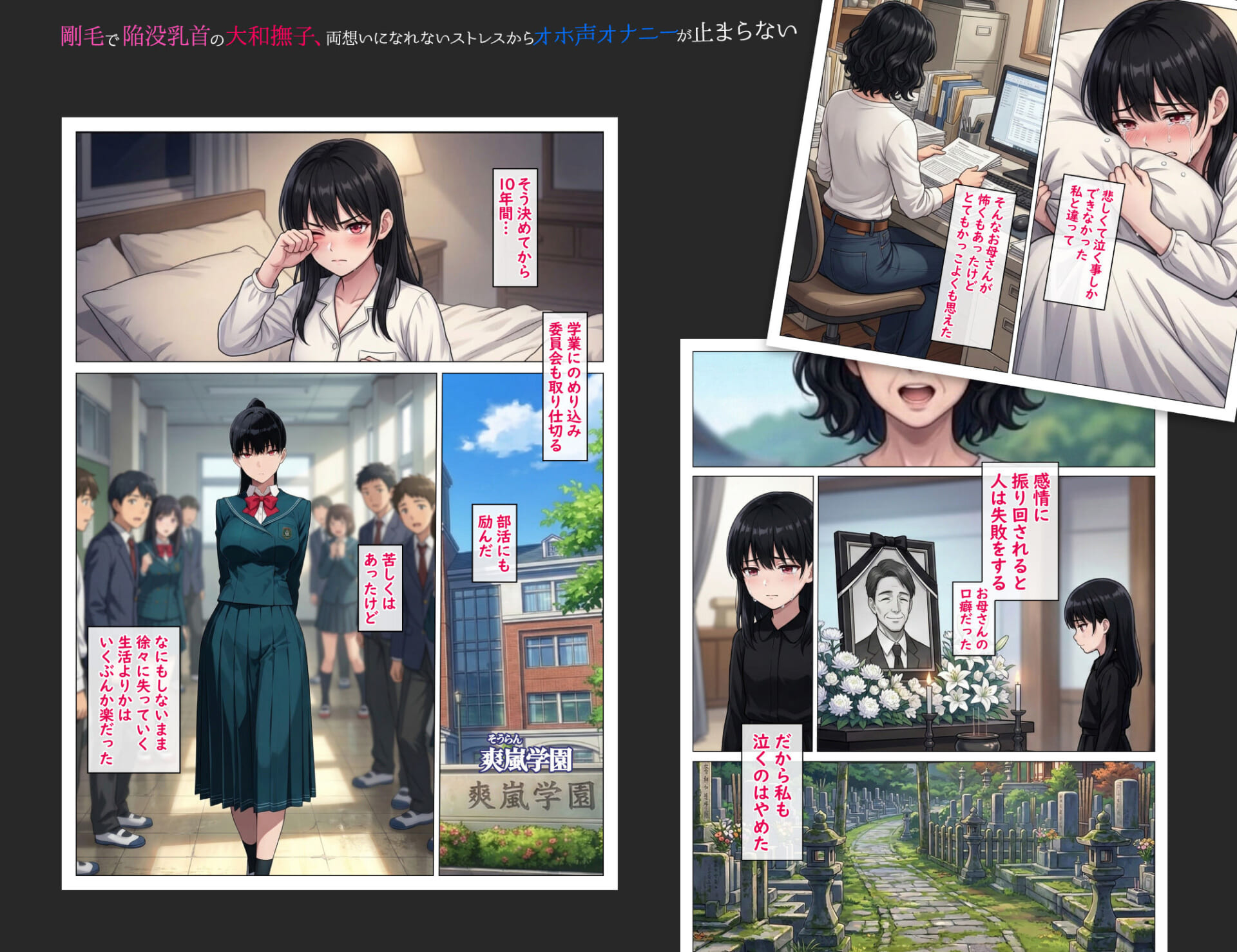 剛毛で陥没乳首の大和撫子、両想いになれないストレスからオホ声オナニーが止まらない