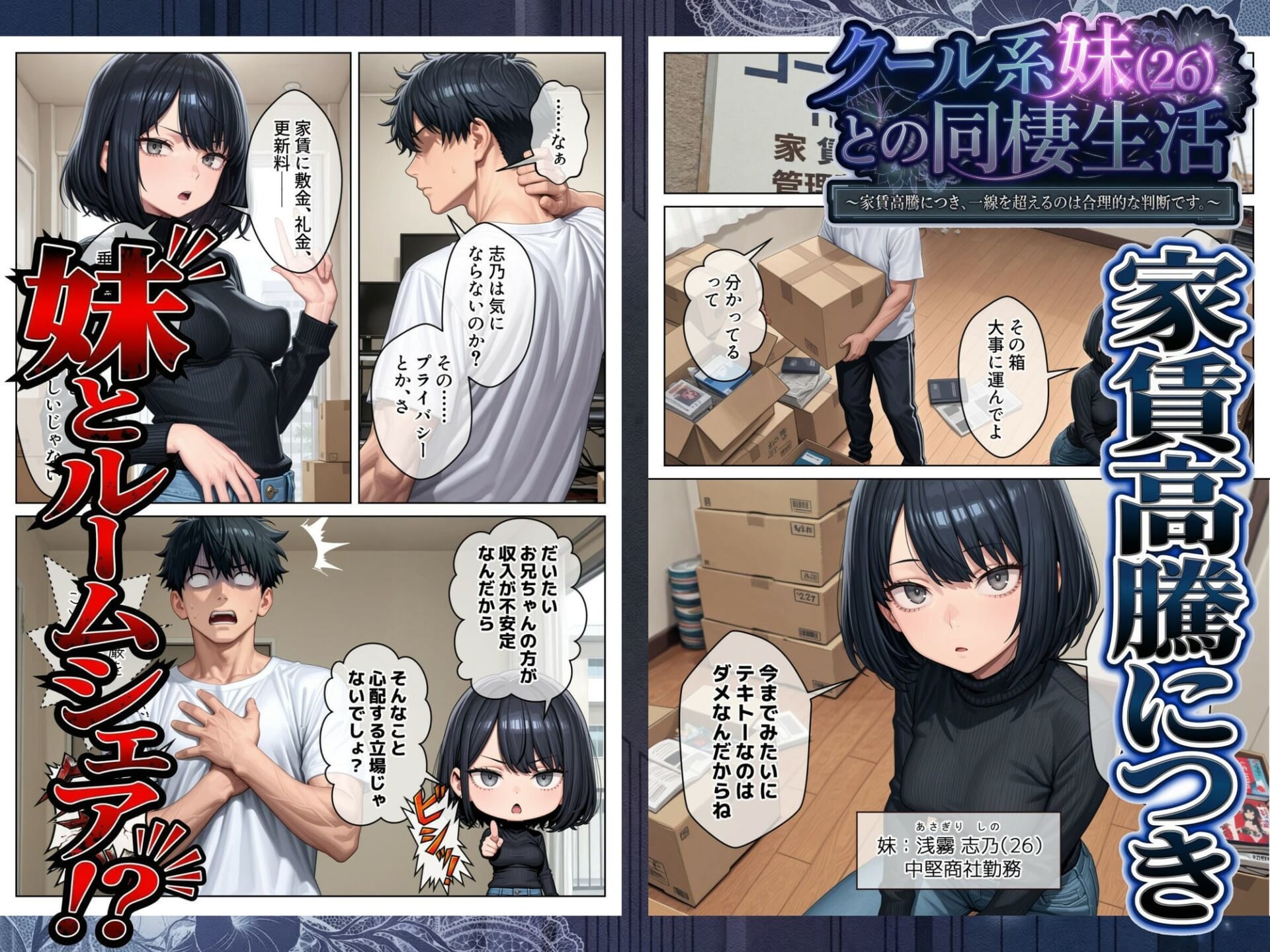 クール系妹(26)との同棲生活 〜家賃高騰につき、一線を超えるのは合理的な判断です。〜