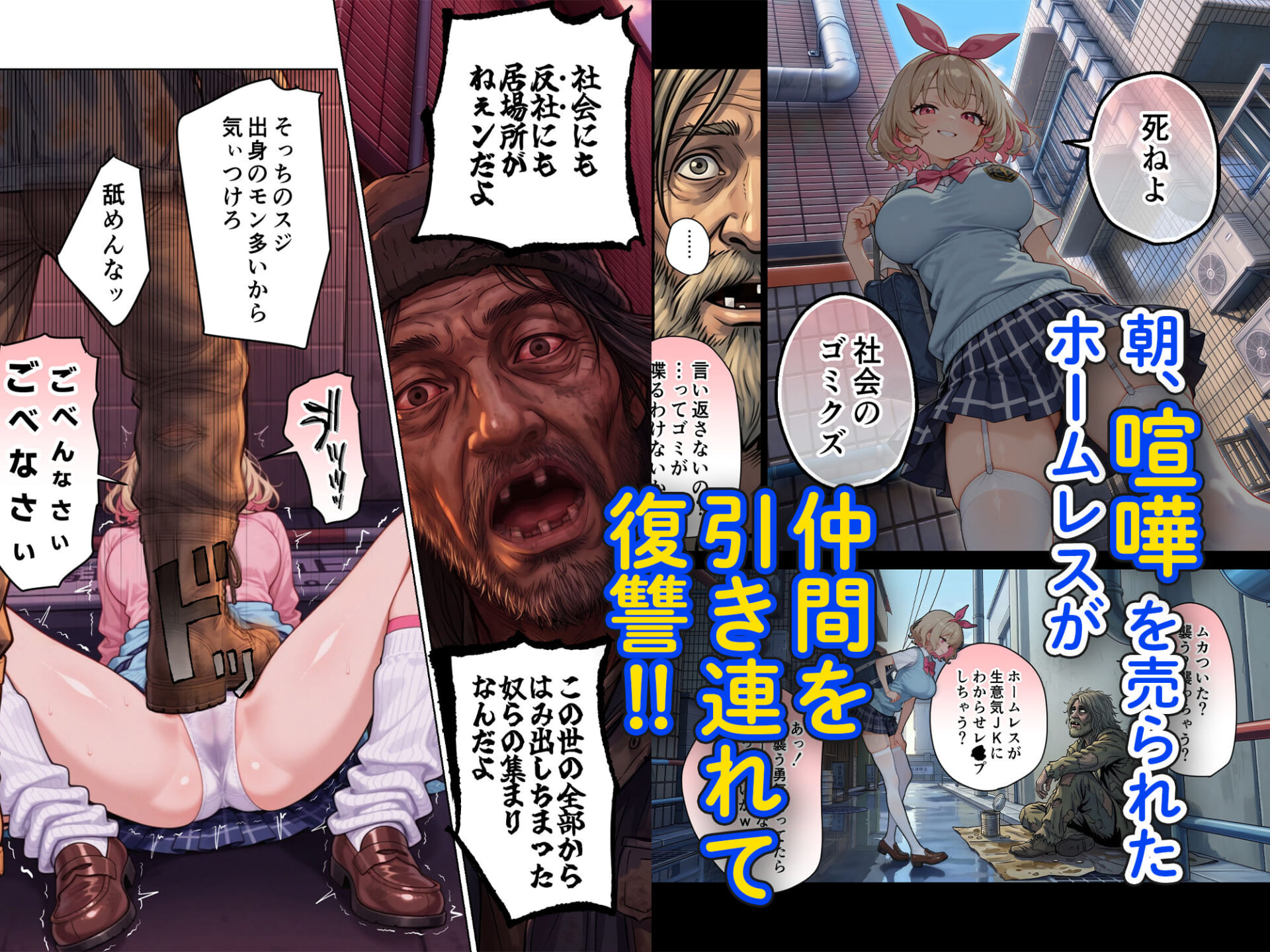 キモおじ⇔JK入れ替わり【4】ホームレス輪●地獄
